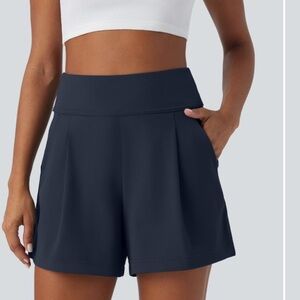 HALARA High Waisted Pocket Wide Leg Work Shorts